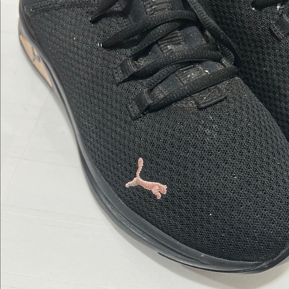 Puma Black Sneakers with Gold Logo women’s size 10 GUC - Picture 4 of 14
